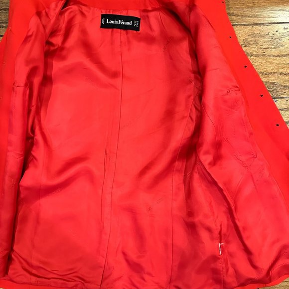 80s Vintage size 12 Louis Féraud Victorian Equestrian Red & Black Jacket - Picture 6 of 7